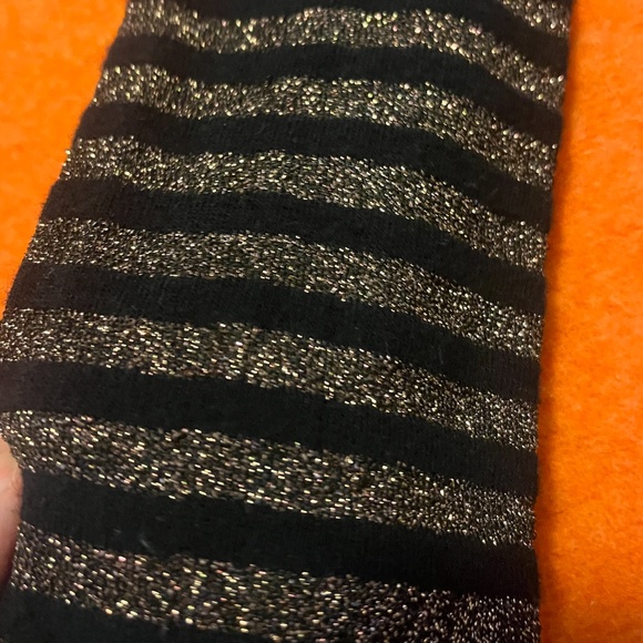 Black and copper gold lurex striped cropped tights EUC - Picture 2 of 3